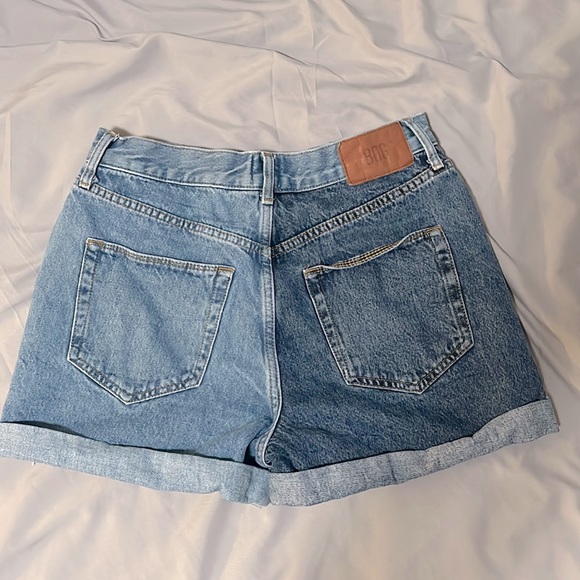 Half and Half Denim High Waisted Shorts - Picture 2 of 2